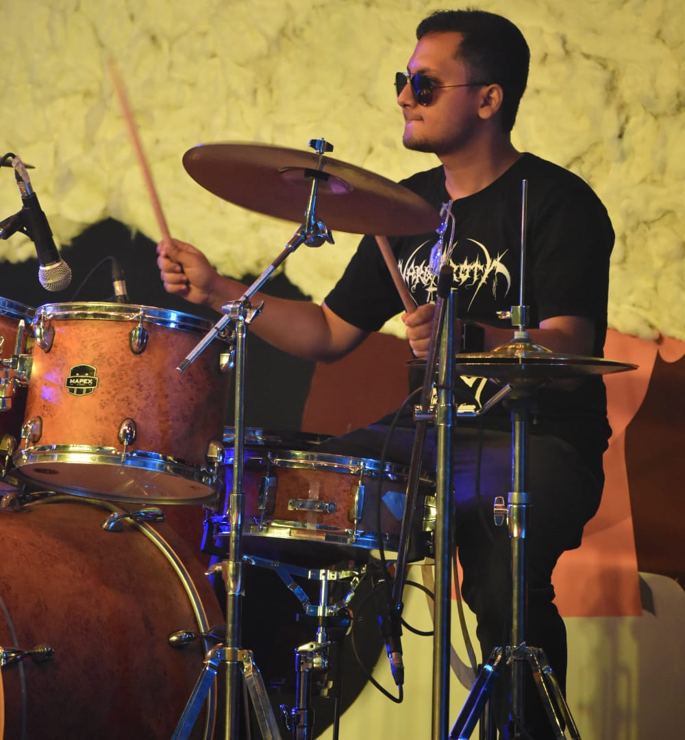 Live drumming performance